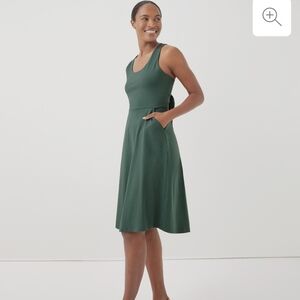 NWT PACT Fit & Flare Tie Back dress, size medium